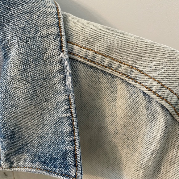 Zara Graffiti Art Oversized Distressed Denim Jacket - Picture 7 of 15